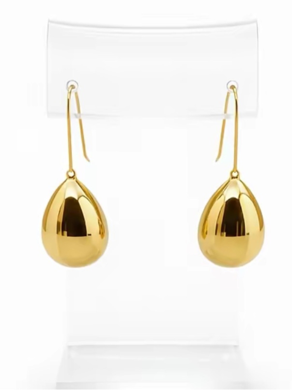Set of Gold Plated Teardrop Dangle Earrings & Gold Bracelet for Women - Picture 8 of 8